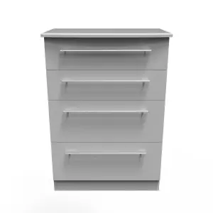 Sherwood Ready assembled Matt grey 4 Drawer Chest of drawers (H)1075mm (W)765mm (D)415mm