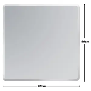 Showerdrape Trafalgar Square Wall Mounted Frameless Bevelled Edge Bathroom Mirror 60 x 60cm