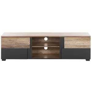 Beliani Industrial TV Stand Light Wood STERLING