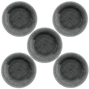 Purely Home Potters Reactive Glaze Grey Melamine Dinner Plates - Set of 5