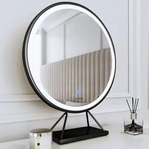 Gabriella Black Dressing Table with Touch Sensor LED Mirror