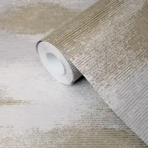 GoodHome Jasper Natural Metallic effect Textured Wallpaper