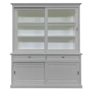 Stiles Display Cabinet Light Grey