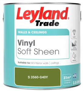 Leyland Trade Vinyl Soft Sheen Walls & Ceilings Emulsion Paint (S 3560-G40Y) - 2.5L