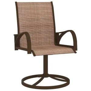 Berkfield Garden Swivel Chairs 2 pcs Textilene and Steel Brown