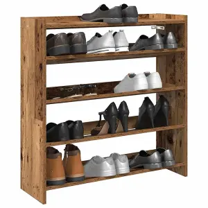 Berkfield Shoe Rack Old Wood 80x25x81 cm Engineered Wood