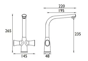 Bristan Kurve Monobloc Sink Mixer Chrome Taps Kitchen Tap Deck Mount