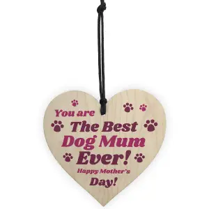 Funny Mothers Day Gift For Best Dog Mum Wood Heart Gift From Dog Pet Gift Keepsake