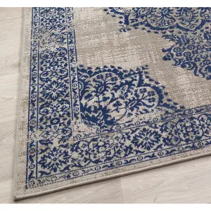 Origins Saville Grey / Blue Rug 67 X 200