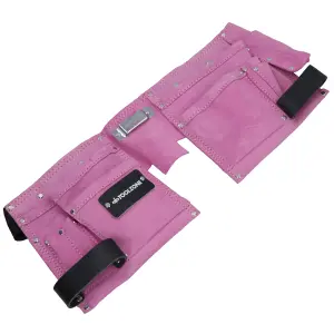 Pink Leather Tool Belt Builders Storage Pouch Ladies Tool Bag Holder 11 Pockets Loops