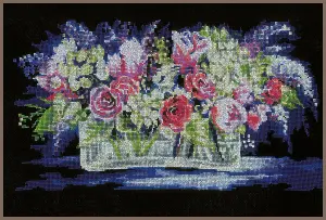 ROSES AND LILACS - Counted Cross Stitch Kit: Roses and Lilacs - Lanarte