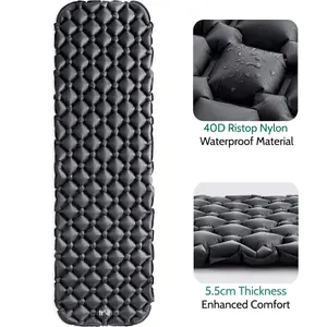 Lightweight Sleeping Mat Ultra Light Inflatable Camping Air Pad Waterproof 5.5cm - Black