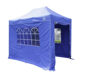 All Seasons Gazebos 3x2 Full Waterproof Pop Up Gazebo with 4 Heavyweight Side Panels and Accessories Royal Blue