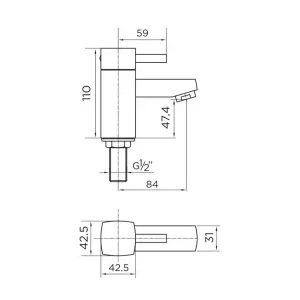 Bubly Bathrooms™ 400mm Vanity Unit 1700mm Bath and Close Coupled WC Toilet Set Chrome Thermostatic Shower Kit & Chrome Tap Set