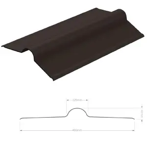 Universal 3mm Brown Bitumen Roofing Ridge Verge - BituRidge Plus - 900mm Fits All Brands Of Corrugated Bitumen Roofing Sheets