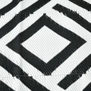 Outsunny Reversible Waterproof Outdoor Rug W/ Carry Bag, 182 x 274 cm, Black