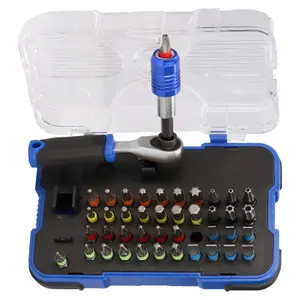 Hex Ratchet Screwdriver Bit Set Hex Torx Phillips Flat Pozi Tamper Bits 43pc