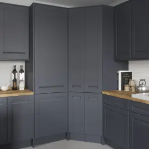 GoodHome Garcinia Integrated handle Matt navy blue Shaker Highline Cabinet door (W)600mm (H)715mm (T)20mm