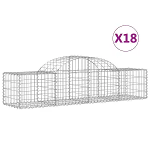 Berkfield Arched Gabion Baskets 18 pcs 200x50x40/60 cm Galvanised Iron