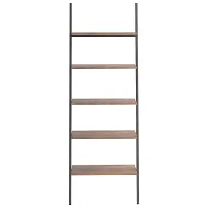 Berkfield 5-Tier Leaning Shelf Dark Brown and Black 64x34x185.5 cm