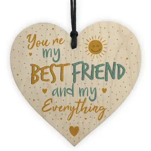 Red Ocean Handmade Best Friend Friendship Plaque Wooden Heart Birthday Thank You Gift Shabby Chic Sign