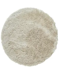 Shaggy Round Area Rug 140 cm Beige CIDE