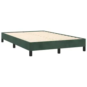 Berkfield Bed Frame without Mattress Dark Green 120x190 cm Small Double Velvet