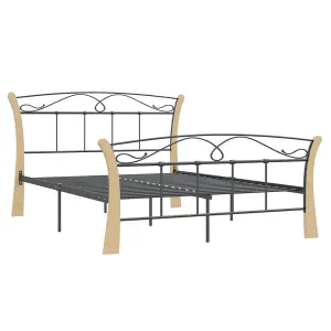 Berkfield Bed Frame Black Metal 120x200 cm