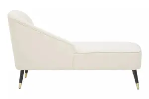 Interiors by Premier Cream Velvet Chaise Lounge, Chaise Lounge Sofa for Home, Right Arm Chaise Sofa