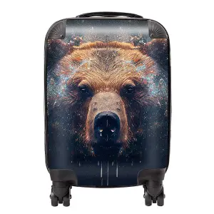 Brown Bear Face Splashart Suitcase - Mini Cabin