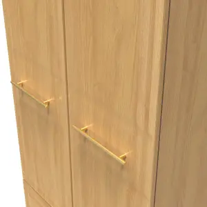 Norfolk 2 Door 2 Drawer Wardrobe with Shelf & Hanging Rail in Modern Oak (Ready Assembled)