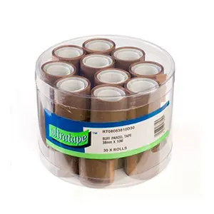 Ultratape Brown Mini Parcel Tape Rolls (30 Rolls) Brown (One Size)