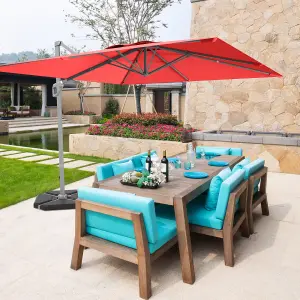 Costway 10 FT Patio Cantilever Umbrella Outdoor Square Parasol Hanging with 360 Rotation