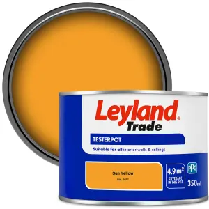 Leyland Trade Vinyl Matt Walls & Ceilings Emulsion Paint Sun Yellow (RAL 1037) 350ml Tester