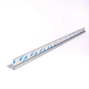 Splashwall Alloy Silver Aluminium External Worktop corner joint (H)600mm (W)4mm