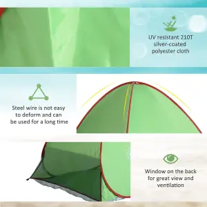 Outsunny 2-3 Person Pop up Tent Instant Camping Tent Sun Shade Shelter, Green