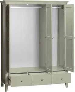 Dunelm Lynton Triple Wardrobe, Farmhouse, Green, Lynton Sage