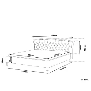 Faux Leather EU Super King Size Bed Black METZ