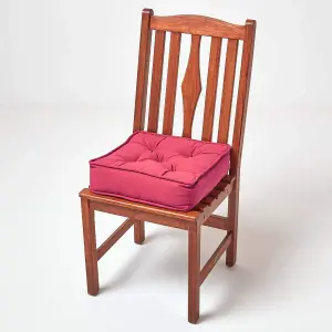 Homescapes Claret Red Cotton Dining Chair Booster Cushion