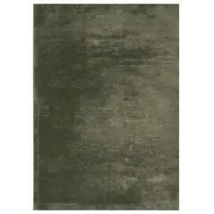 Rug HUARTE Short Pile Soft and Washable Forest Green 120x170 cm