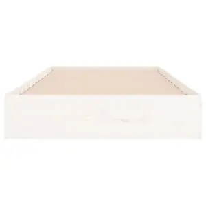 Berkfield Bed Frame White Solid Wood 100x200 cm