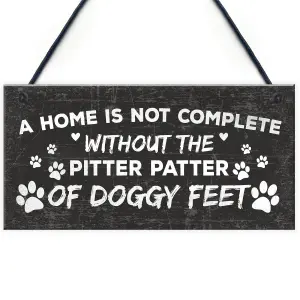 Red Ocean Funny Dog Hanging Plaque Dog House Home Decor Signs Dog Christmas Presents Friend Gift