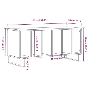 vidaXL Record Cabinet White 100x38x48 cm Engineered Wood