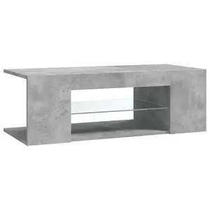 Berkfield TV Cabinet with LED Lights Concrete Grey 90x39x30 cm