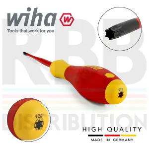 Wiha Screwdriver Torx SlimFix T20 Head 1000v VDE Electrician SoftFinish 36538