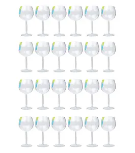 24 x gin cocktail glasses balloon clear plastic cup home BBQ summer party tableware drinks glasses outdoor gin glasses