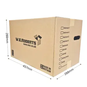 Large Strong Cardboard House Moving packing boxes for moving house, Removal Packing boxes with handholes and Room List(Pack of 30)