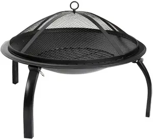 21" Round Metal Firepit Garden Log Burner