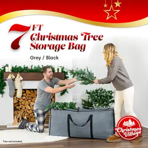 CHRISTMAS VILLAGE 7ft Premium Christmas Tree Storage Bag - Grey