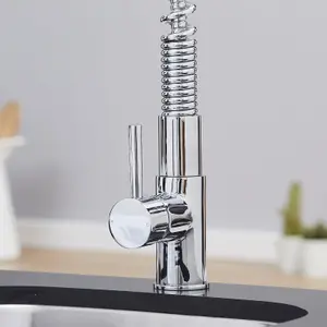 SIA KT7 Chrome Pull Out Spray Single Lever Monobloc Kitchen Sink Mixer Tap